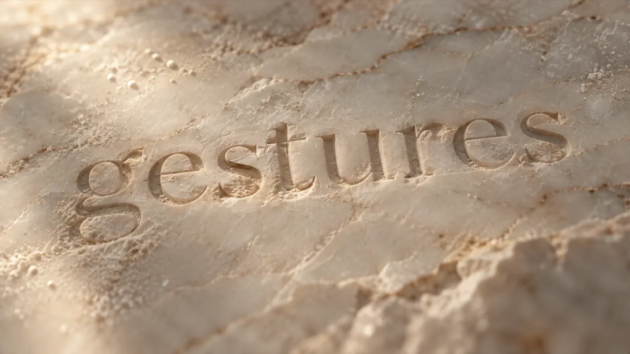 Gestures carved into warm marble, illuminated by soft sunlight.