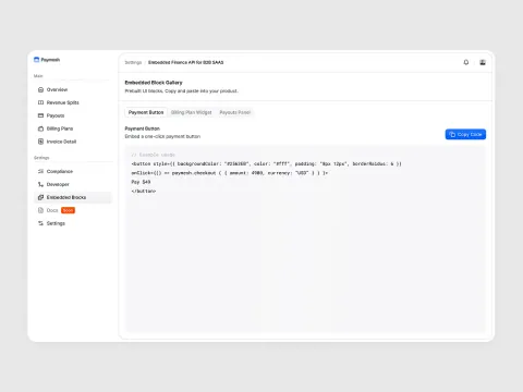Settings interface with sidebar navigation and configuration panels.