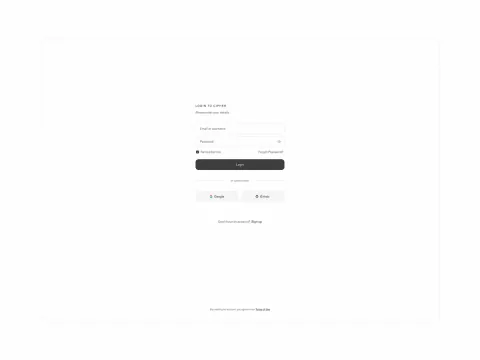 Minimal sign-in form with email and password fields.